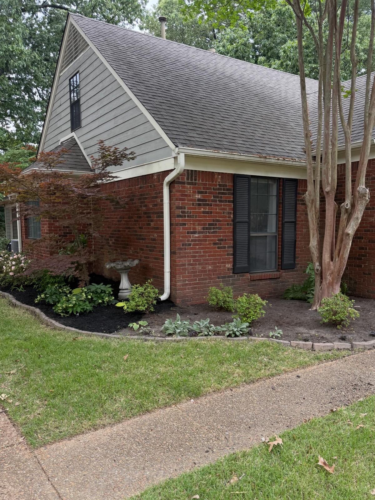 During — Memphis lawn care in progress